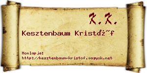 Kesztenbaum Kristóf névjegykártya